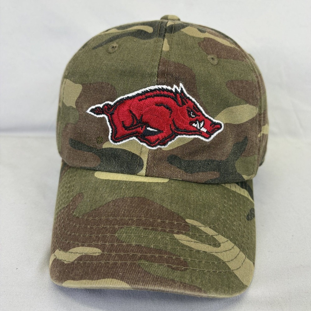 Captivating Arkansas Razorbacks Hat Mens OSFM Camo Embroidered Dad Cap